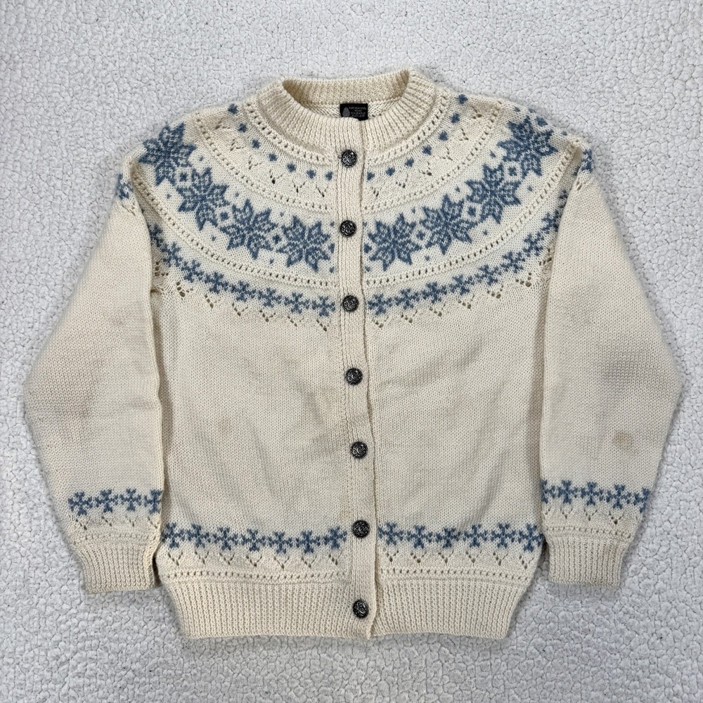 Dale Of Norway Wool Cardigan Sweater Women's 40 Nordic Fair Isle Cottagecore